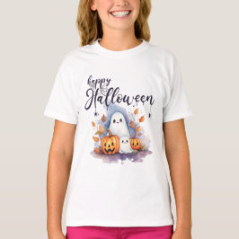 Encantadora camiseta de Halloween con calabaza de