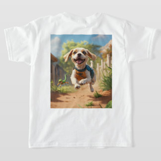 Encantadora camiseta impresa de perro para niños -