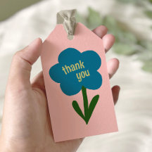 Encantadora etiqueta de agradecimiento de flores m