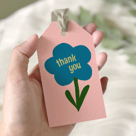 Encantadora etiqueta de agradecimiento de flores m