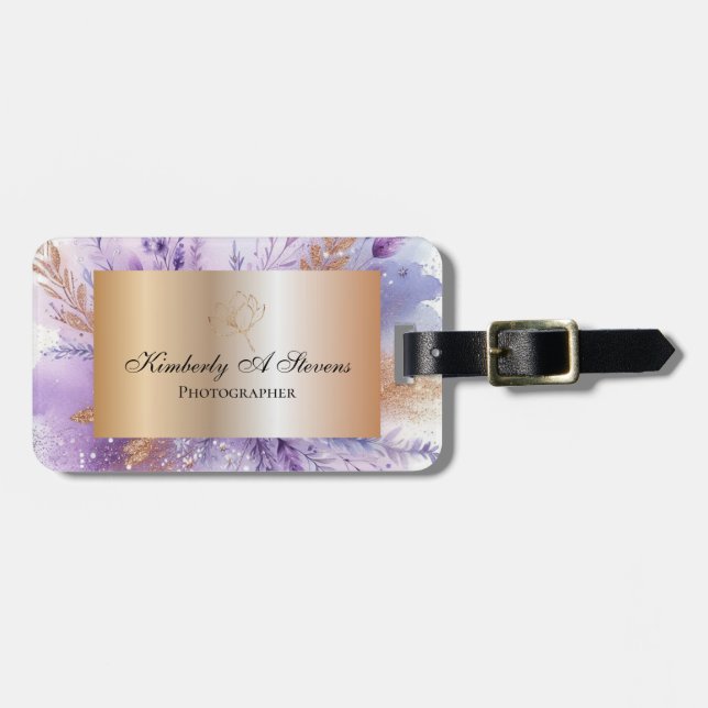 Encantadora etiqueta de equipaje Lavender II (Frente Horizontal)