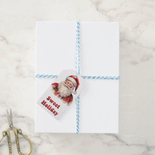 Encantadora etiqueta de regalo de Papá Noel para l