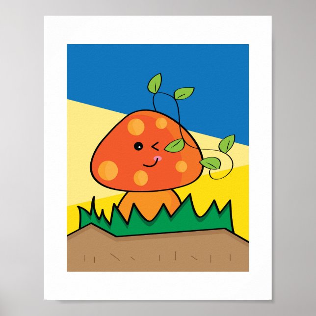 Encantadora Ilustración de Hongo | Arte Botánico (Frente)
