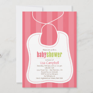Encantadora invitación a Baby Shower Bib
