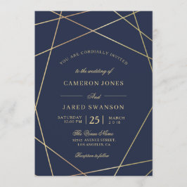 encantadora invitación a boda geométrica