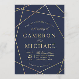 encantadora invitación a boda geométrica