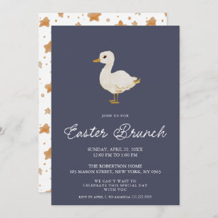 Encantadora invitación a Brunch de Pascua con pato