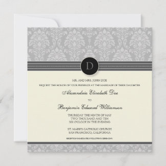 Encantadora invitación a la boda cuadrada de Damas