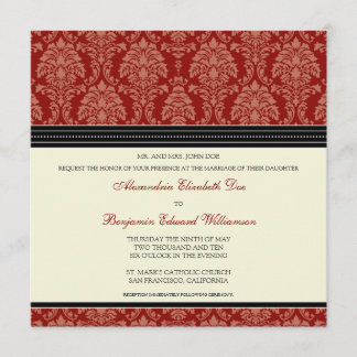 Encantadora invitación a la boda cuadrada de Damas