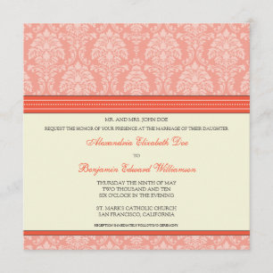 Encantadora invitación a la boda cuadrada de Damas