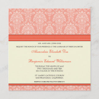Encantadora invitación a la boda cuadrada de Damas