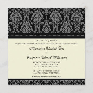 Encantadora invitación a la boda cuadrada de Damas