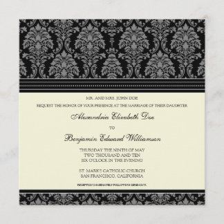 Encantadora invitación a la boda cuadrada de Damas