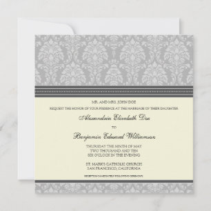 Encantadora invitación a la boda cuadrada de Damas