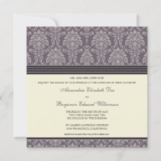 Encantadora invitación a la boda cuadrada de Damas
