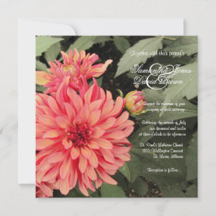 Encantadora invitación a la boda de Coral Dahlia
