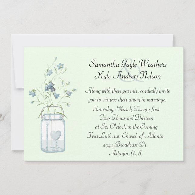 Encantadora invitación a la boda de las campanas a (Anverso)