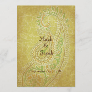 Encantadora invitación a la boda de Paisleys