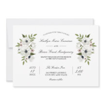 Encantadora invitación a la boda floral