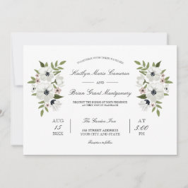 Encantadora invitación a la boda floral