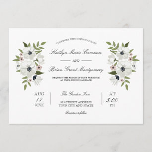 Encantadora invitación a la boda floral