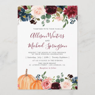 Encantadora invitación a la boda floral