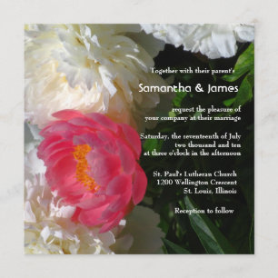 Encantadora invitación a la boda japonesa de peone
