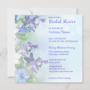 Encantadora Invitación a la ducha con flores y mar
