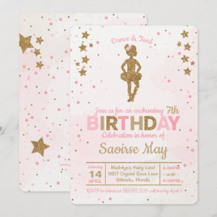 Encantadora invitación al cumpleaños de Ballerina 