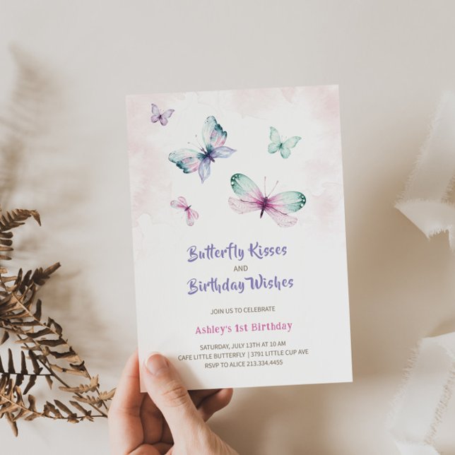 Encantadora invitación al cumpleaños de mariposas (Subido por el creador)