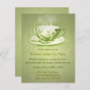 Encantadora invitación al Green Tea Party