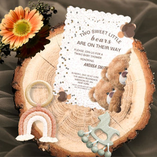 Encantadora invitación de Baby Shower para osos ge