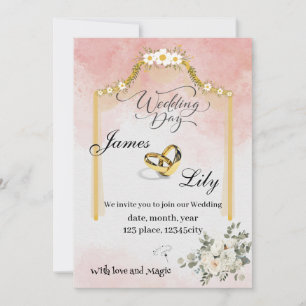 encantadora invitación de boda a una unión mágica