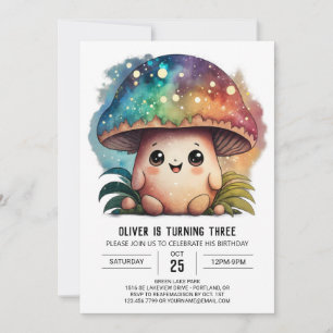 Encantadora Invitación de cumpleaños a hongos edit