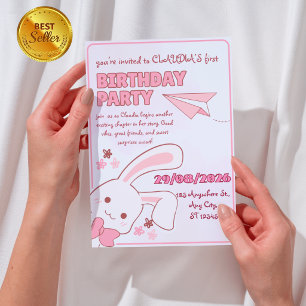 Encantadora invitación de cumpleaños número 1 para