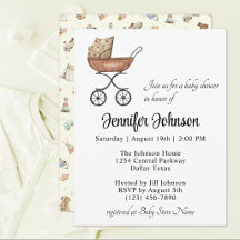 Encantadora Invitación de Ducha de Bebé Bohemio co