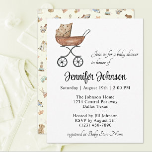 Encantadora Invitación de Ducha de Bebé Bohemio co