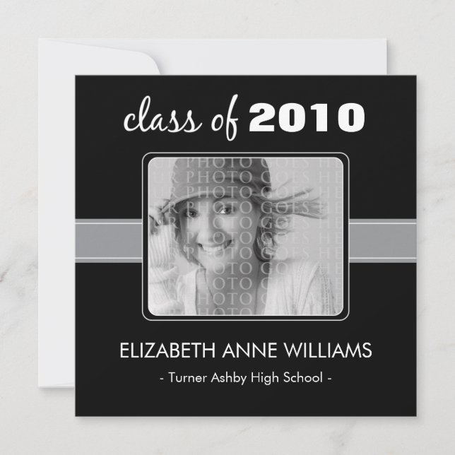 Encantadora Invitación de graduación de Personaliz (Anverso)