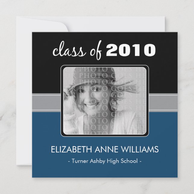 Encantadora Invitación de graduación de Personaliz (Anverso)