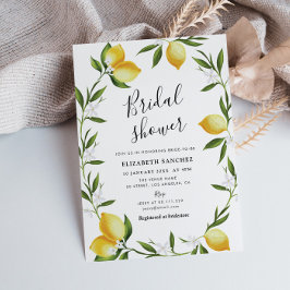 encantadora invitación de limón foliage novia a la