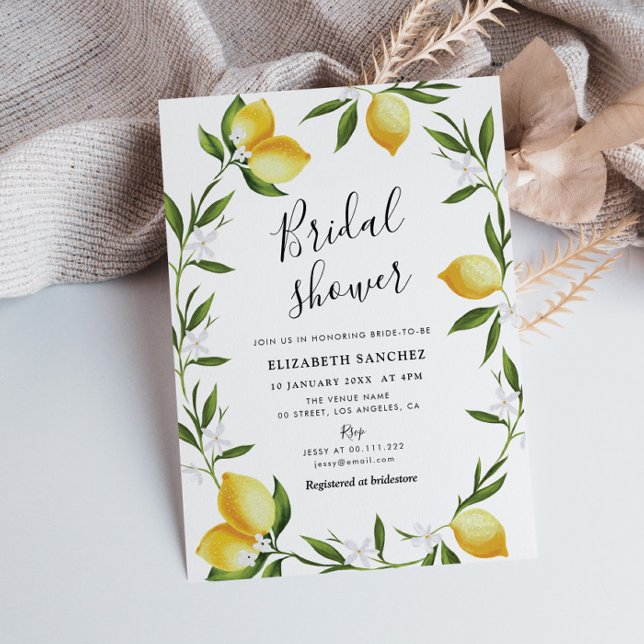 encantadora invitación de limón foliage novia a la (Subido por el creador)