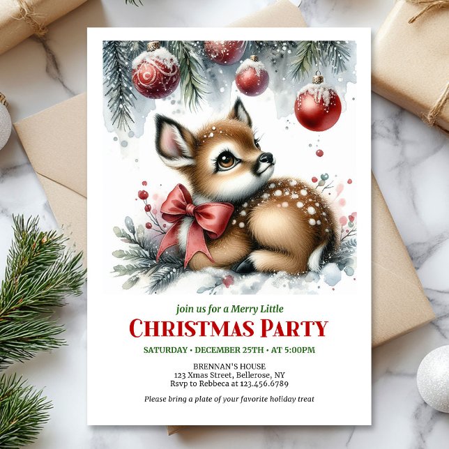 Encantadora invitación de Navidad para niños con e (Charming winter scene Christmas kids invitation digital download)