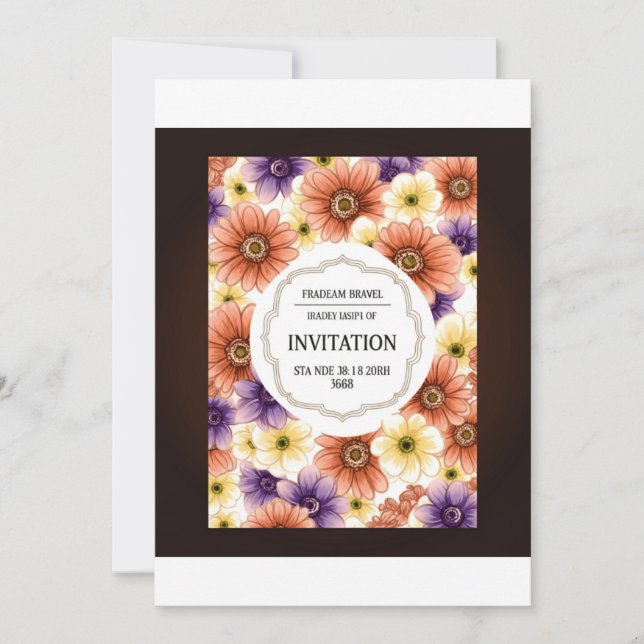 Encantadora Invitación Floral (Anverso)