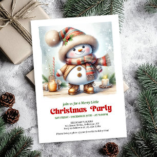 Encantadora invitación imprimible de muñeco de nie