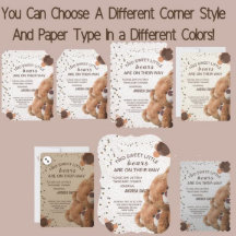 Encantadora invitación para bebés de osos gemelos