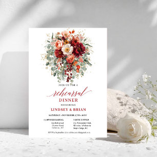 Encantadora Invitación para Cena de Ensayo Floral 
