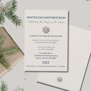 Encantadora invitación para fiestas con copos de n