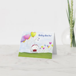 Encantadora Ladybug con los globos del corazón col
