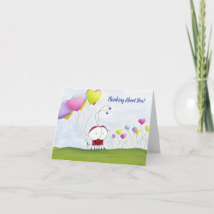 Encantadora Ladybug con los globos del corazón col