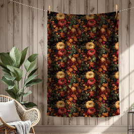 Encantadora manta floral de otoño con motivos de c